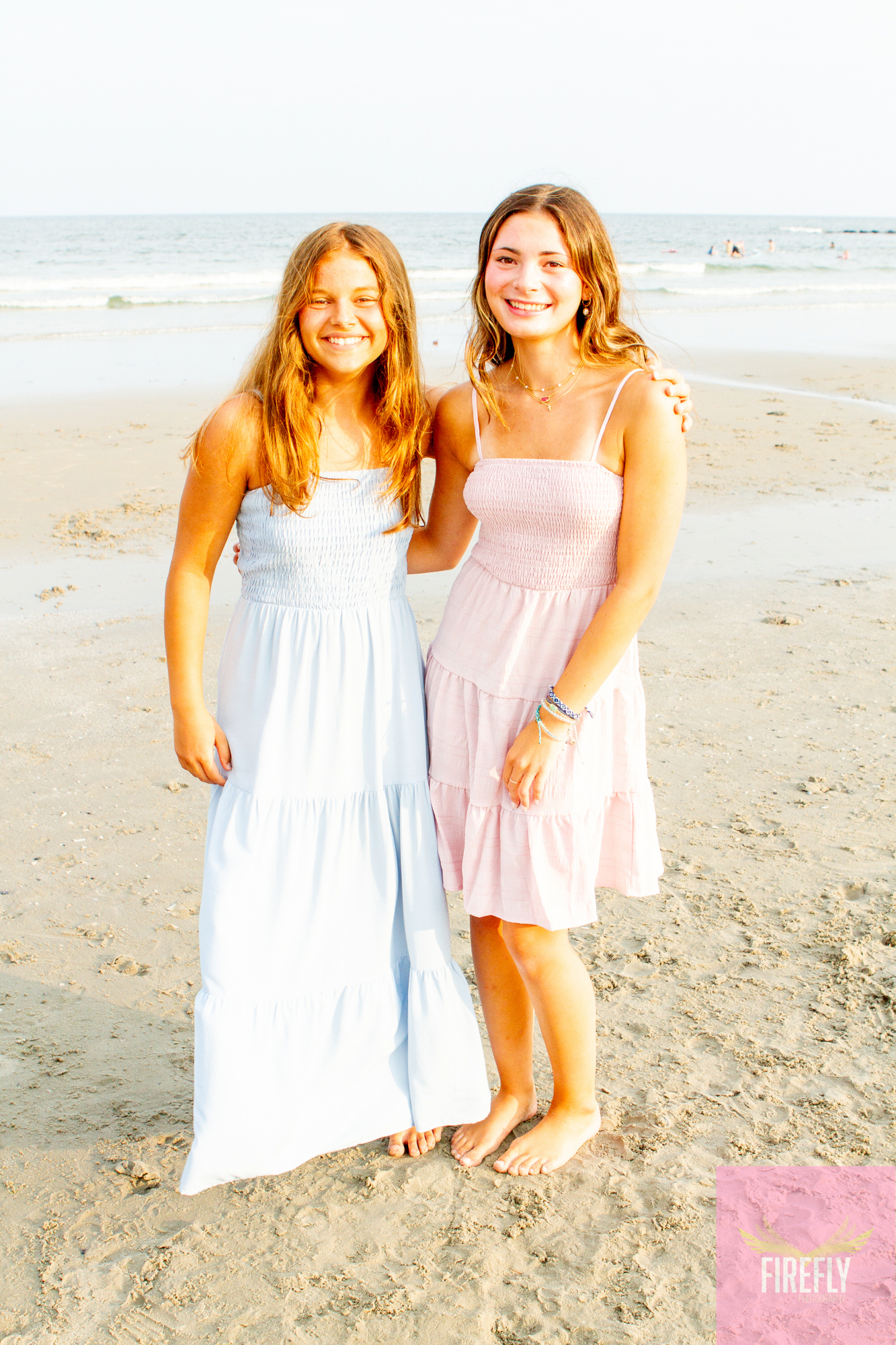 Sisters beach portrait at golden hour